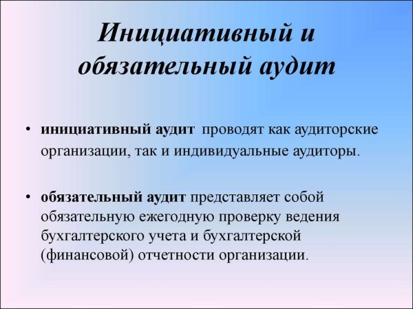 Кто проводит инициативный аудит?